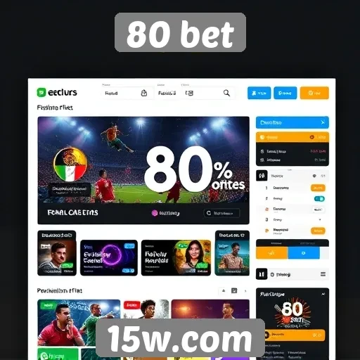 Interface do usuário no site 80 bet